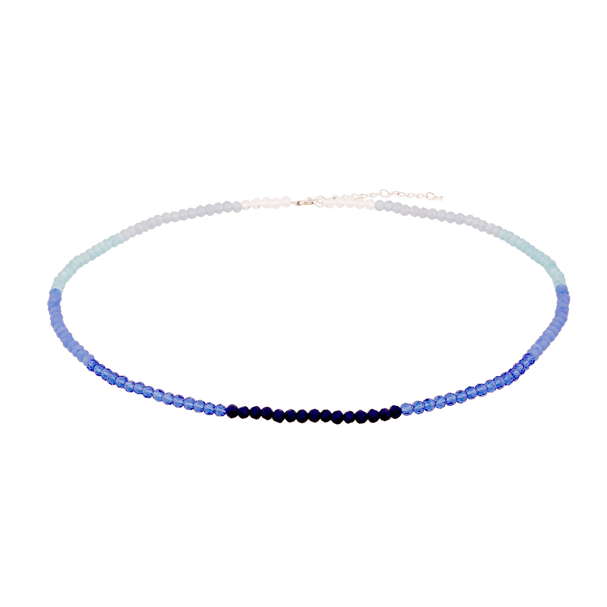 blue glass bead necklace - seol gold