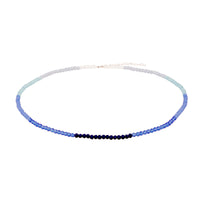 blue glass bead necklace - seol gold