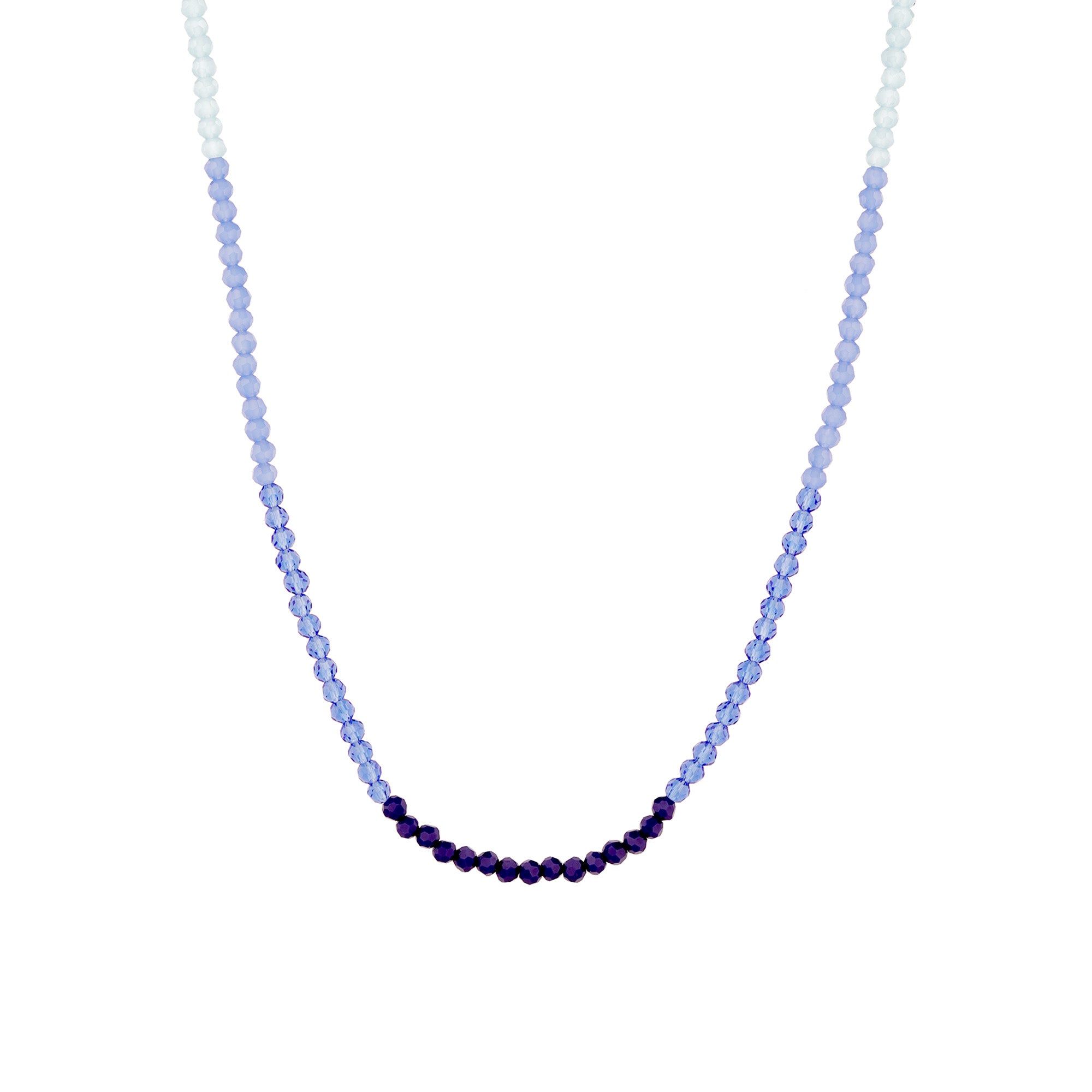 blue glass bead necklace - seol gold