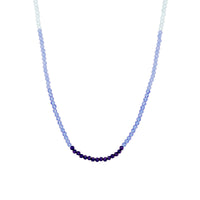 blue glass bead necklace - seol gold