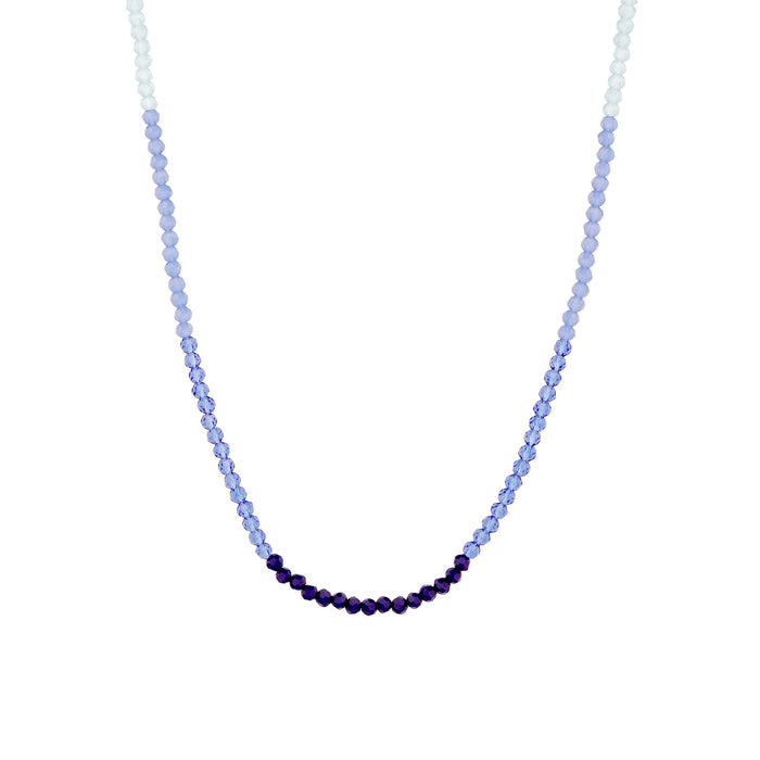 blue glass bead necklace - seol gold