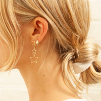9ct Gold Opal Scallop Hoop Earrings - seol-gold