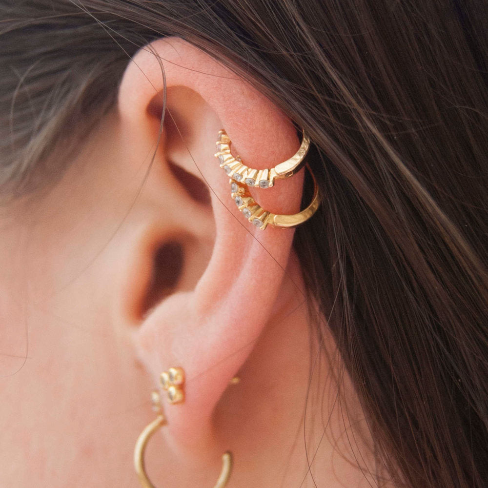 cubic zirconia earrings - seol-gold