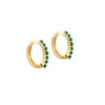 18ct Gold Vermeil Emerald CZ Hoops