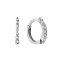 Sterling Silver White CZ Hoops - seolgold