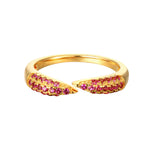 18ct Gold Vermeil Pave Ruby CZ Open Claw Ring