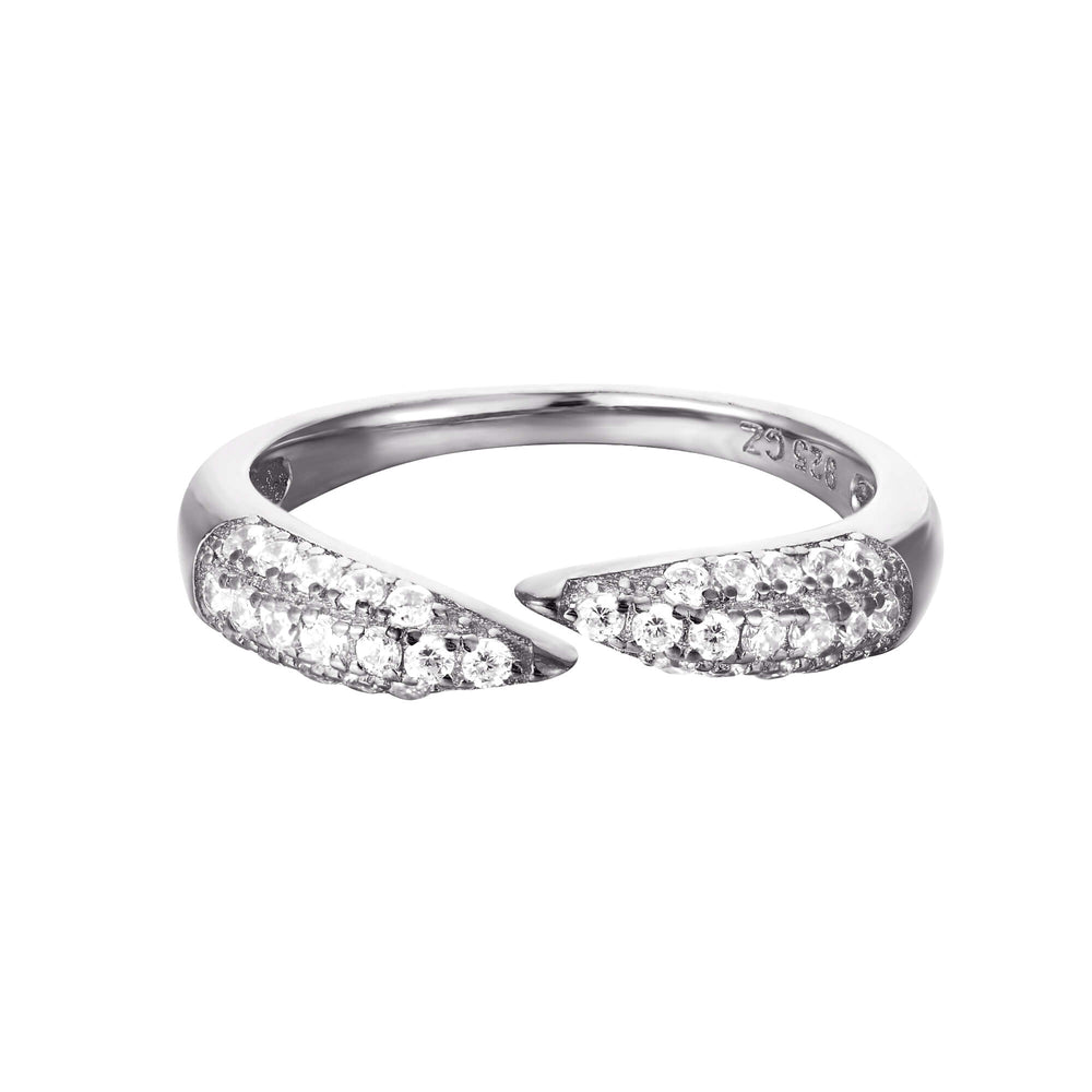 Sterling Silver Pave CZ Open Claw Ring