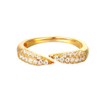 18ct Gold Vermeil Pave CZ Open Claw Ring