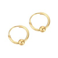 Tiny Gold Bead Hoops - seol-gold