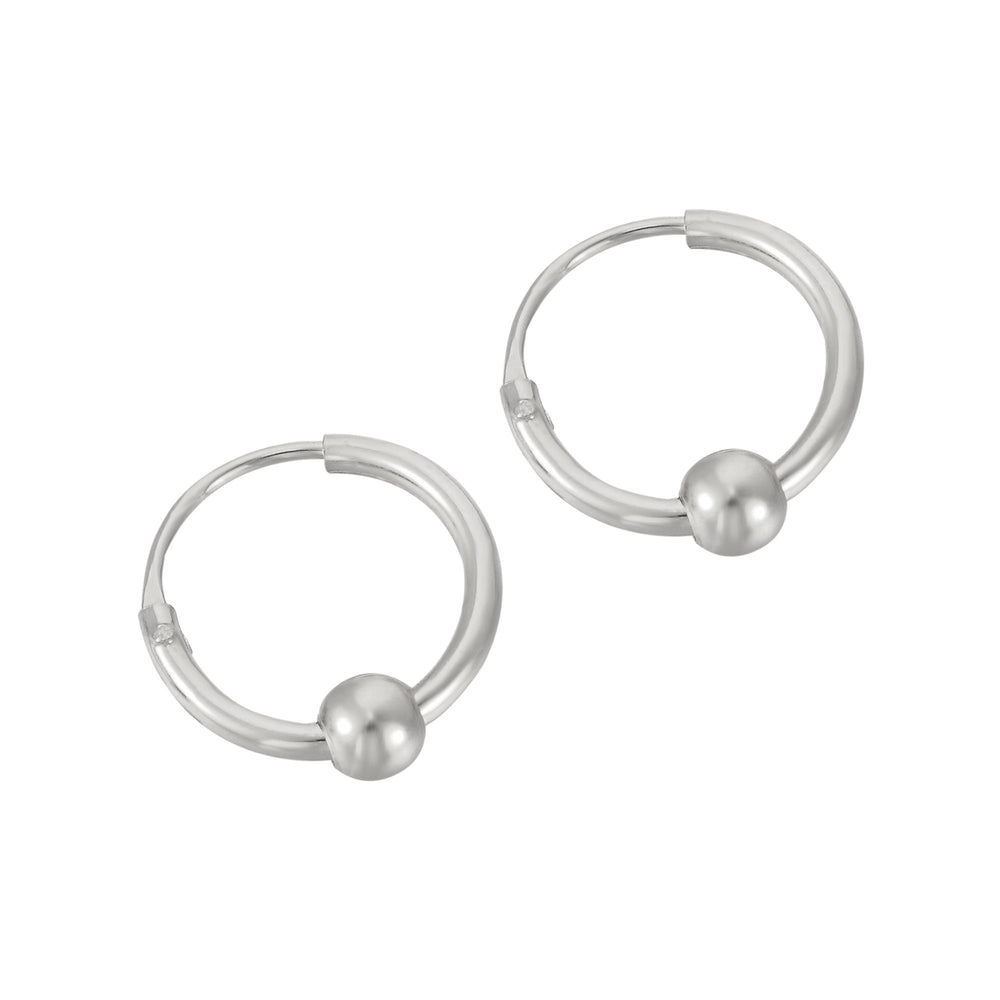 Sterling Silver Tiny Bead Hoops