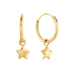 18ct Gold Vermeil Star Charm Hoops
