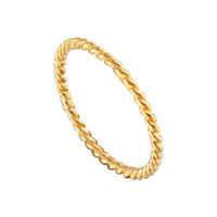 Thin Twisted Rope Stacking Ring - seol-gold