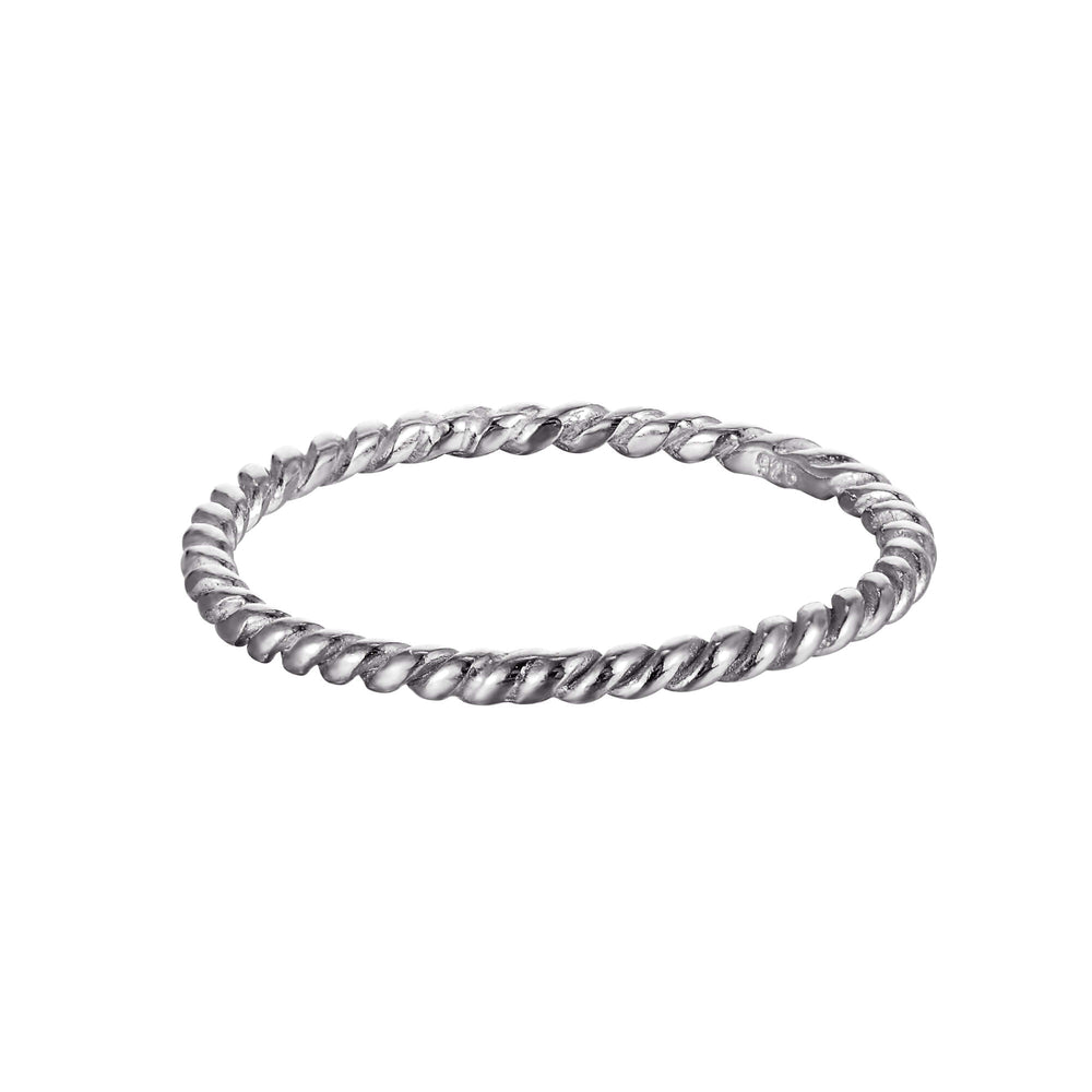 Sterling Silver Thin Twisted Rope Stacking Ring