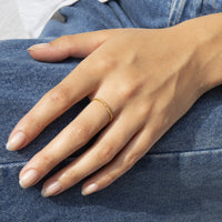 Thin Twisted Rope Gold Stacking Ring - seolgold