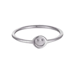 Sterling Silver Engraved Smile Face Ring