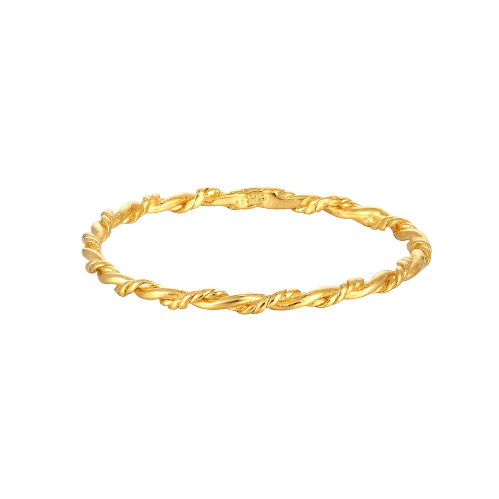 18ct Gold Vermeil Rope Twist Plait Ring