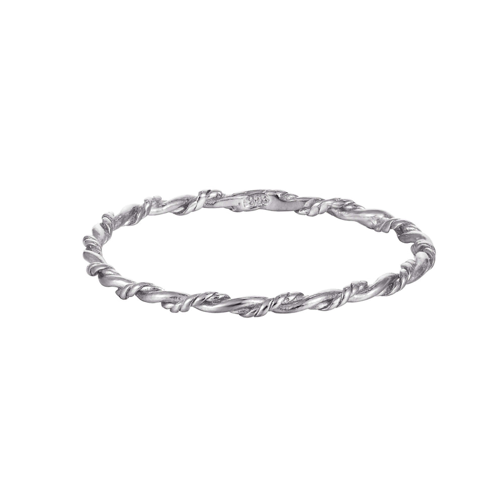 Sterling Silver Rope Twist Plait Ring