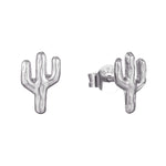 Sterling Silver Tiny Cactus Stud Earrings
