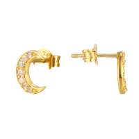 gold moon earrings - seolgold