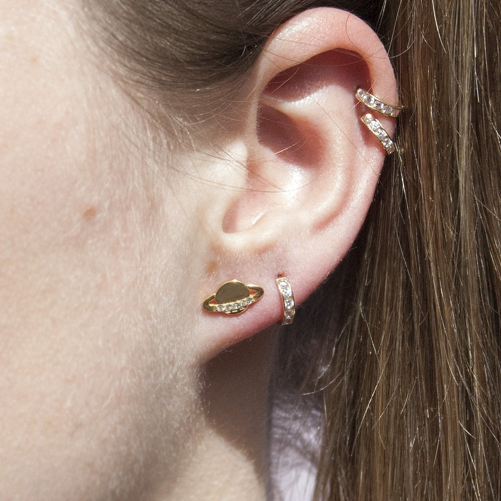 18ct Gold Vermeil CZ Stud Earrings - seol-gold
