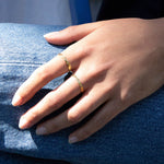 Faceted Groove Stacking Ring - seol-gold