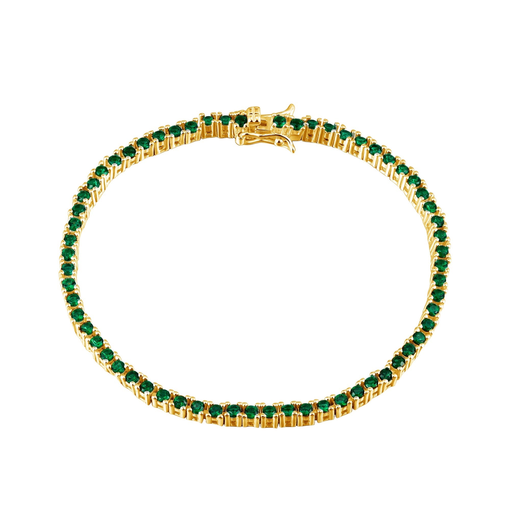 Seol gold - Emerald cubic zirconia tennis bracelet