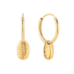 18ct Gold Vermeil Conch Shell Charm Hoops