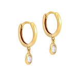 gold cz charm earring - seol-gold