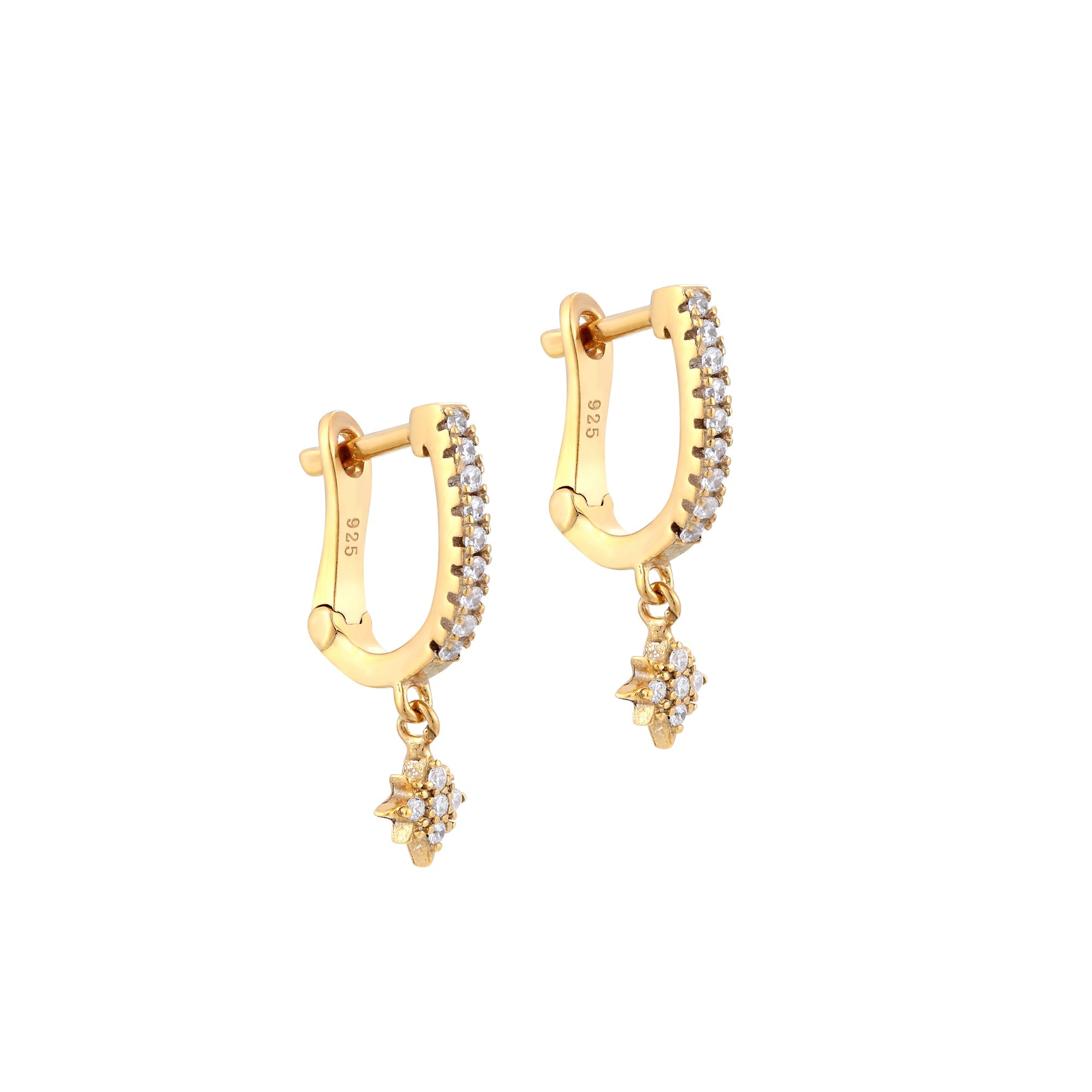 north star - gold hoops - seolgold
