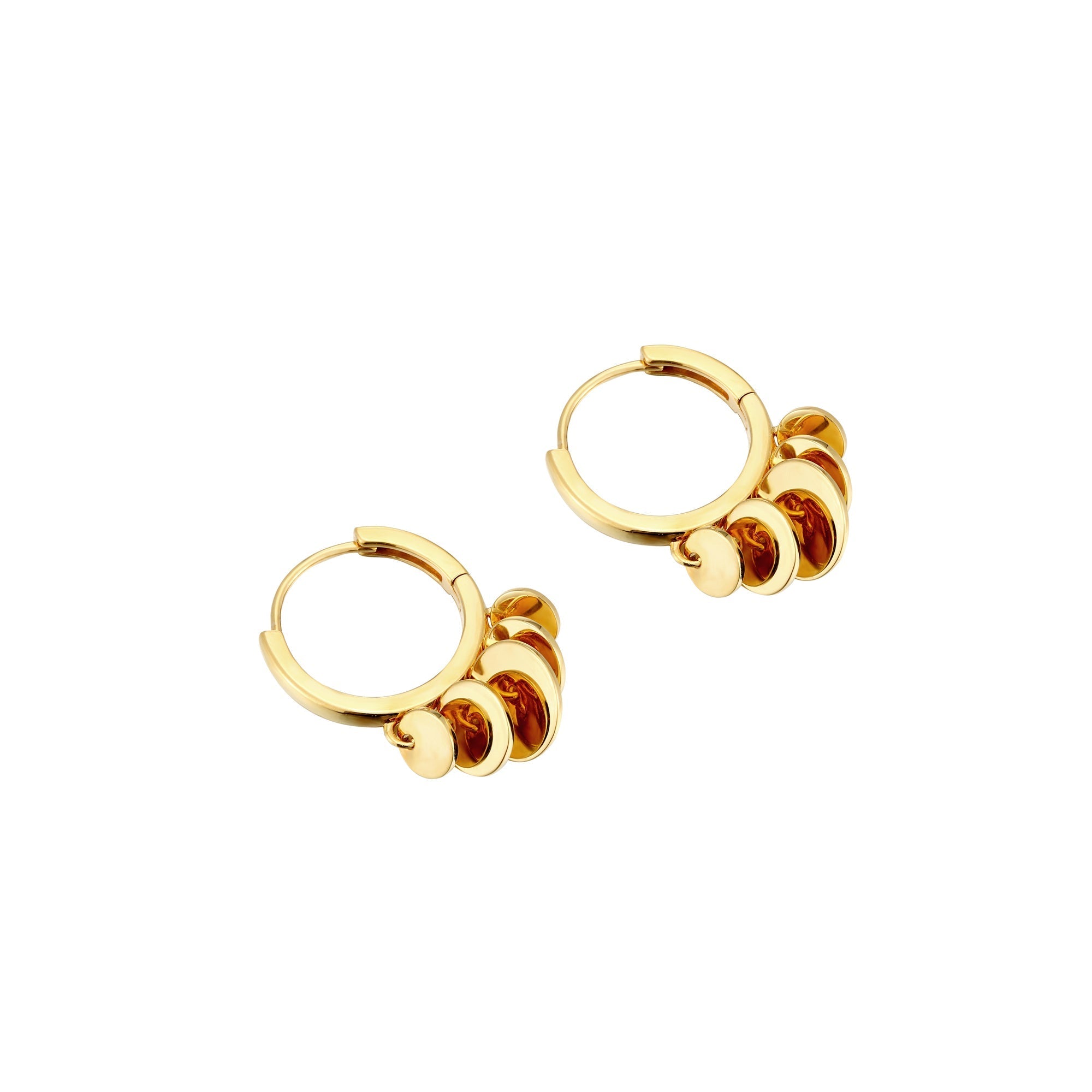 18ct Gold Vermeil charm Hoop Earrings - seol-gold