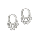 Sterling Silver CZ Charm Hoops