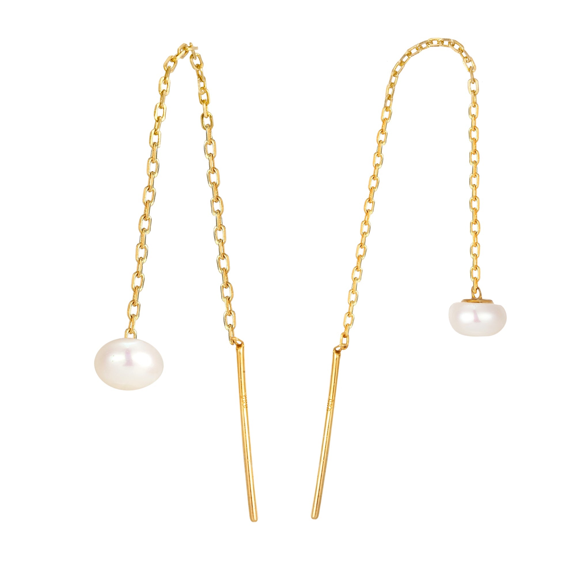 pearl pull through - pearl earring - pearl earring - seol gold