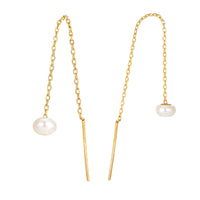 pearl pull through - pearl earring - pearl earring - seol gold