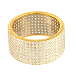 18ct Gold Vermeil Chunky CZ Pave Band