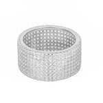 Sterling Silver Chunky CZ Pave Band