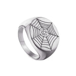 Sterling Silver Spider Web CZ Ring
