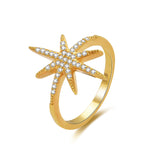 18ct Gold Vermeil CZ Studded North Star Ring