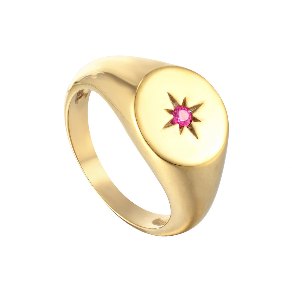 gemstone signet ring - seol-gold