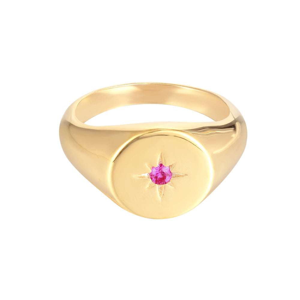 gold ruby signet ring - seol-gold