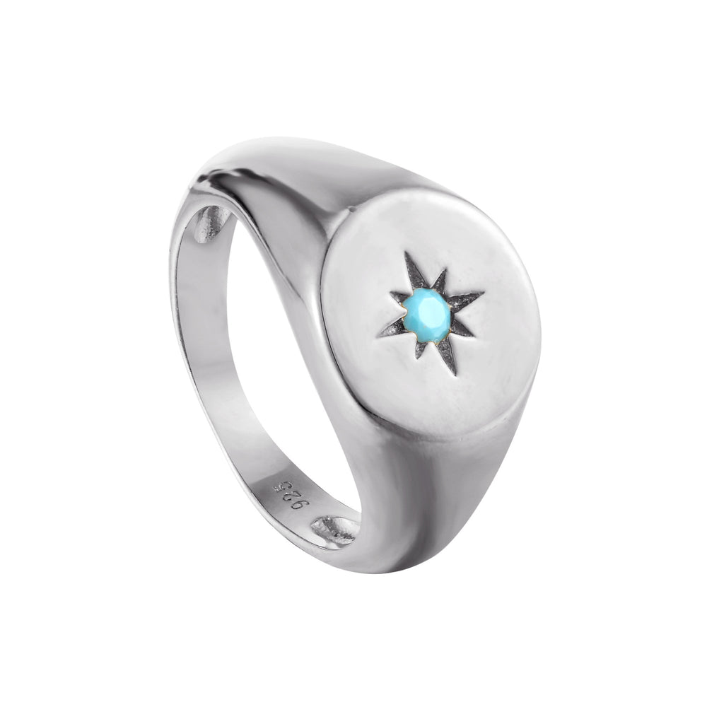 turquoise silver ring - seol gold