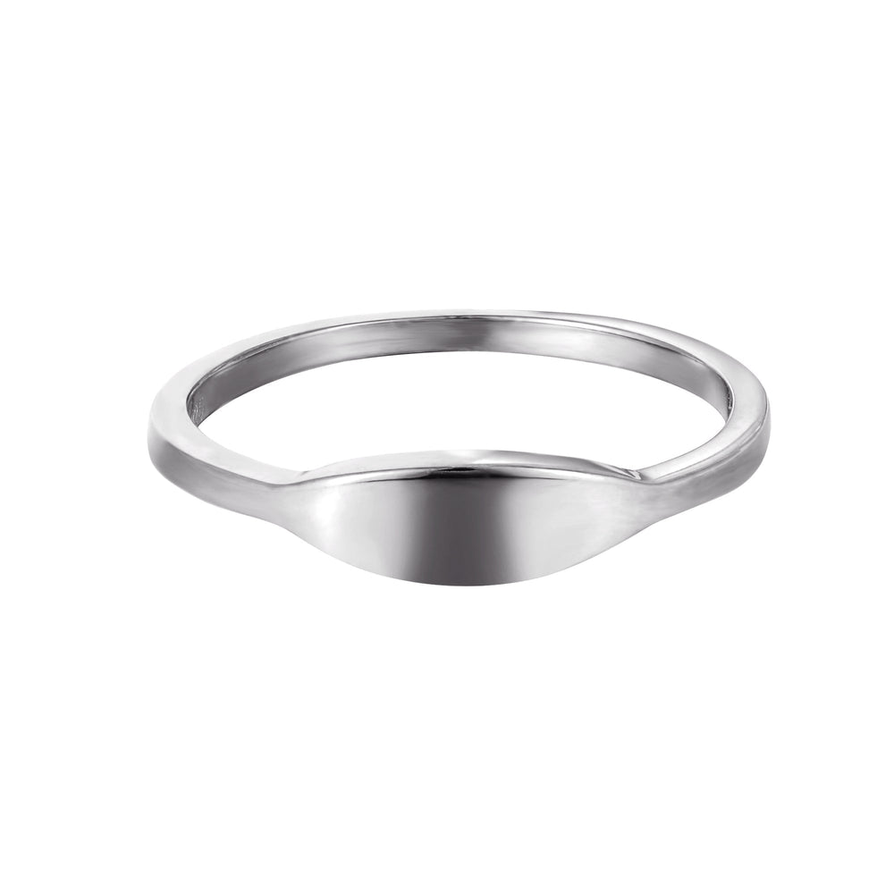 Sterling Silver Rounded Edge Signet Ring