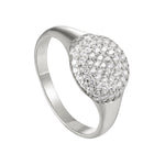 Sterling Silver Pave Signet Ring