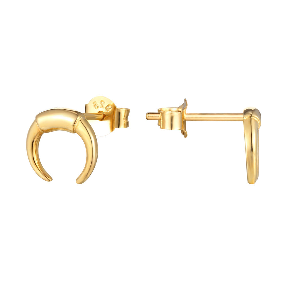 18ct Gold Vermeil Curved Studs