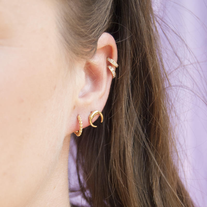 sterling silver stud earrings - seol-gold