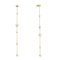 18ct Gold Vermeil gold long stud earrings - seol-gold