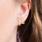 gold moon earrings - seolgold