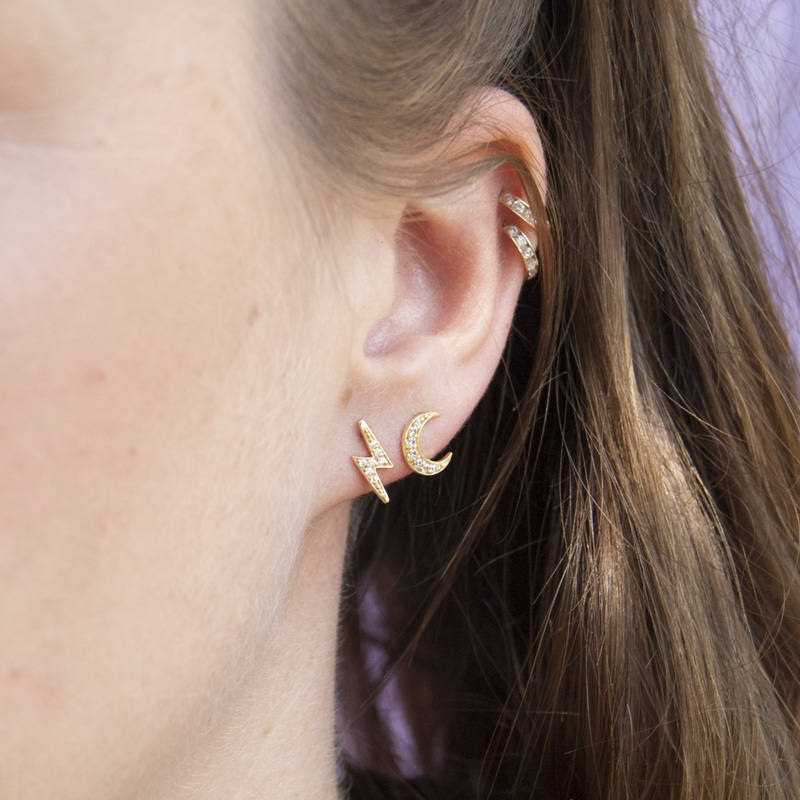 CZ stud earrings - seol-gold
