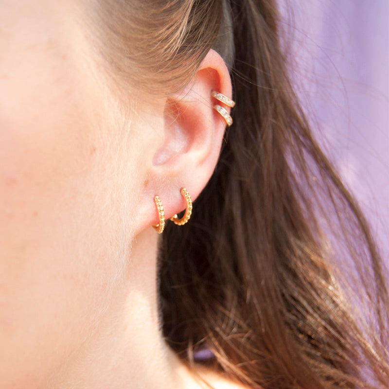 Dot stud earrings - seol-gold