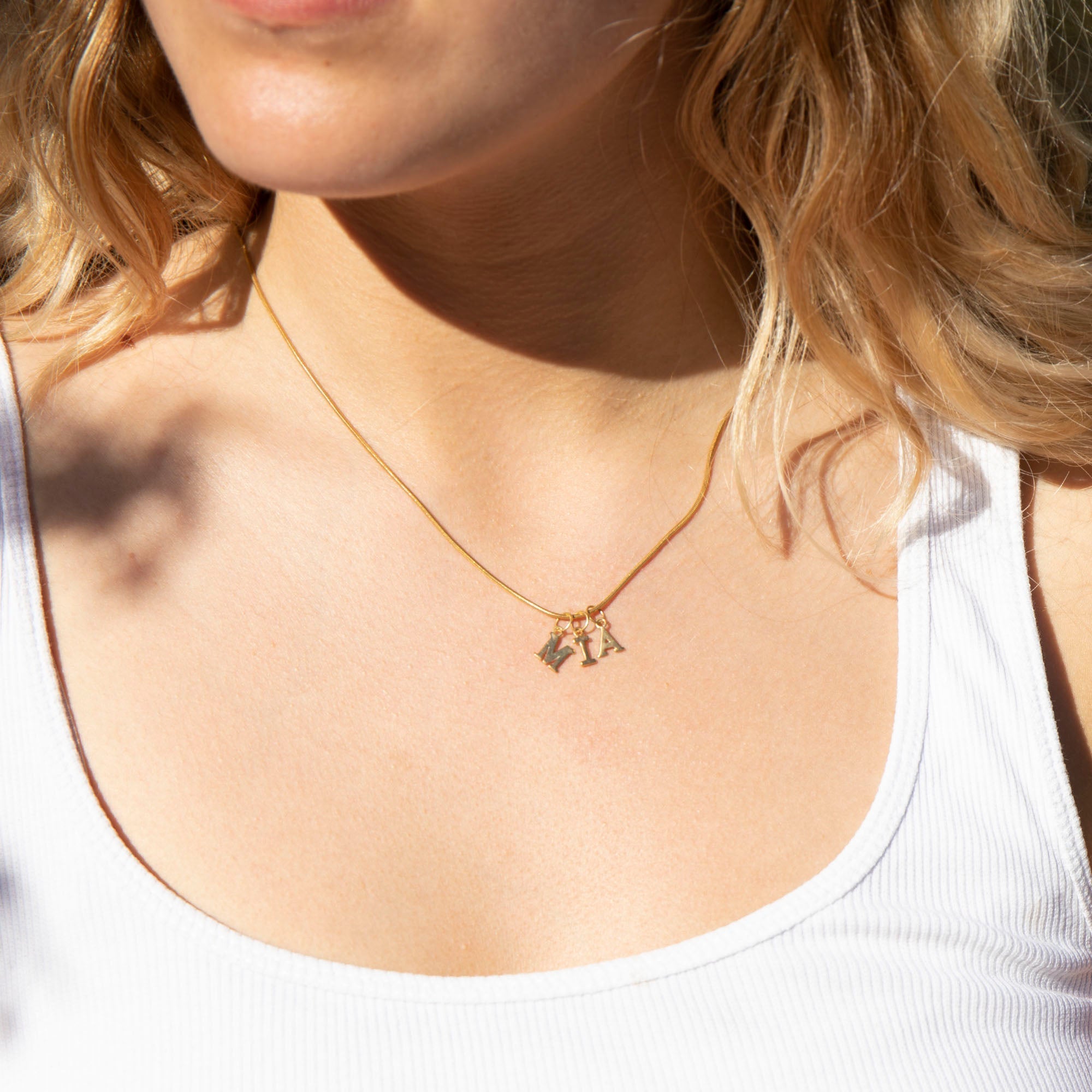 silver letter necklace - seol-gold