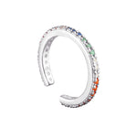 Sterling Silver Rainbow CZ Cuff Earring